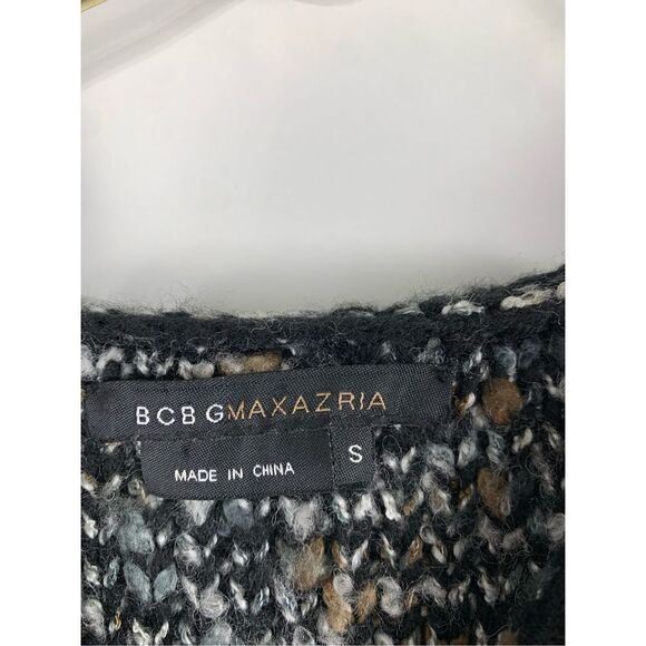BCBGMaxazria Women's Cardigan Sweater Longline Hooded Acrylic Blend Black Small - Picture 4 of 8